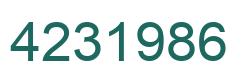Number 4231986 green image
