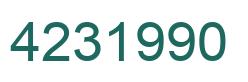 Number 4231990 green image