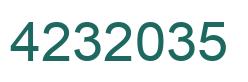 Number 4232035 green image