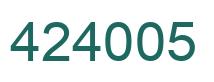 Number 424005 green image