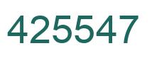 Number 425547 green image