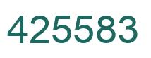 Number 425583 green image