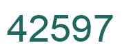 Number 42597 green image