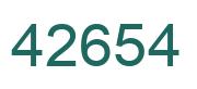 Number 42654 green image