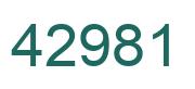 Number 42981 green image