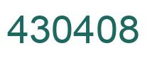 Number 430408 green image