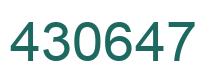Number 430647 green image