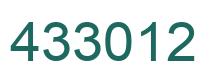 Number 433012 green image