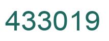 Number 433019 green image