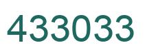 Number 433033 green image