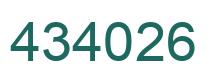 Number 434026 green image