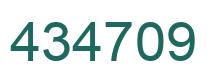 Number 434709 green image