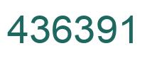 Number 436391 green image