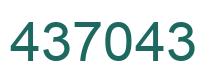 Number 437043 green image
