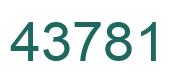 Number 43781 green image