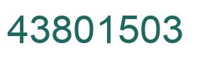 Number 43801503 green image