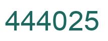 Number 444025 green image