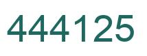 Number 444125 green image