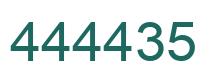 Number 444435 green image