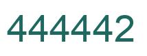 Number 444442 green image