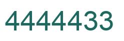 Number 4444433 green image