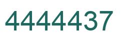Number 4444437 green image
