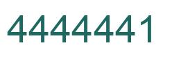 Number 4444441 green image