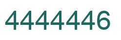 Number 4444446 green image
