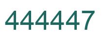 Number 444447 green image