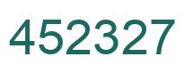 Number 452327 green image