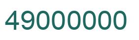 Número 49000000 imagen verde