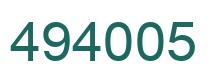 Number 494005 green image