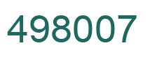 Number 498007 green image
