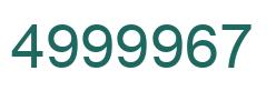 Number 4999967 green image
