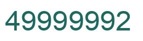 Number 49999992 green image