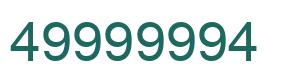 Number 49999994 green image