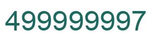 Number 499999997 green image
