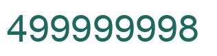Number 499999998 green image