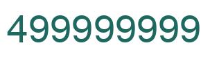 Number 499999999 green image