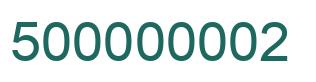 Number 500000002 green image