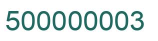 Number 500000003 green image