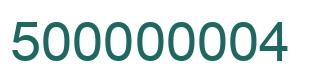 Number 500000004 green image