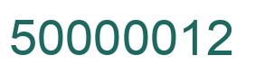 Number 50000012 green image