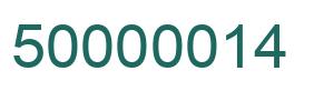 Number 50000014 green image