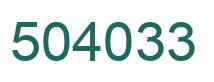 Number 504033 green image
