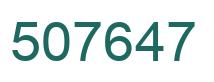 Number 507647 green image