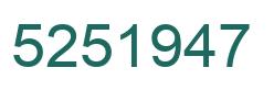 Number 5251947 green image