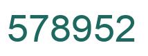 Number 578952 green image