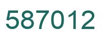 Number 587012 green image