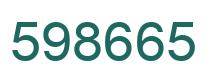 Number 598665 green image